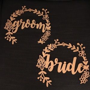 Bride and Groom Chair Signs